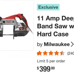  Milwaukee Deep Cut Band Saw 