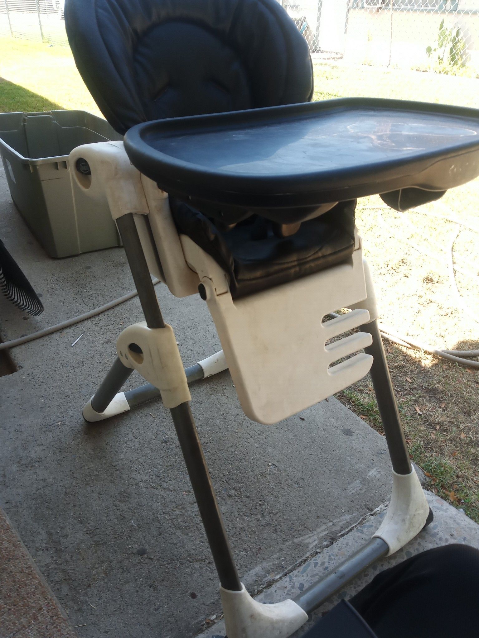 Graco portable black leather high chair