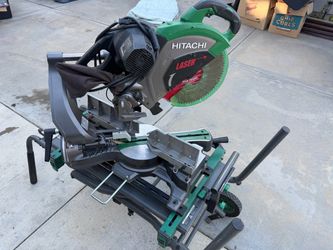 Hitachi Laser Sliding Compound Miter Saw with Stand