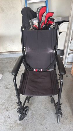 Black Lightweight Transport Wheelchair