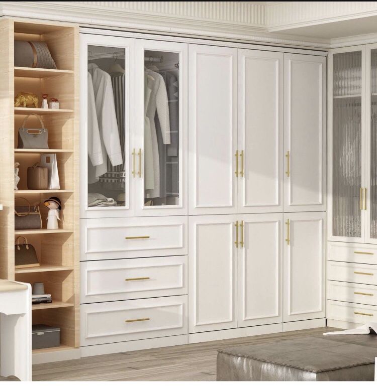 FAMAPY Large Armoire Wardrobe Closet System with Drawers & Hanging Rods. 