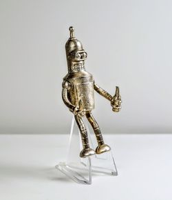 Futurama bender silver poured 999 fine silver figurine - 2.1 oz- cash& pickup at angleton