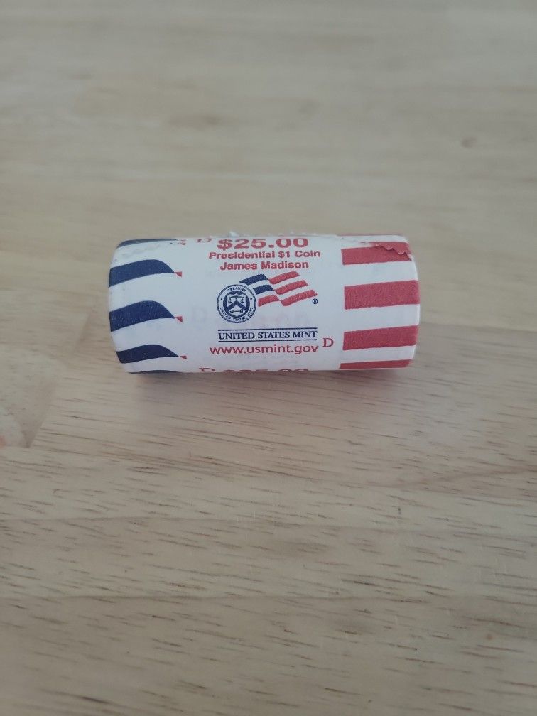 Roll Of Presidential Dollars From The US Mint 