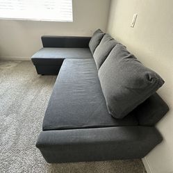 *Free Delivery* Gray Ikea Sleeper Sectional Pullout Futon Bed