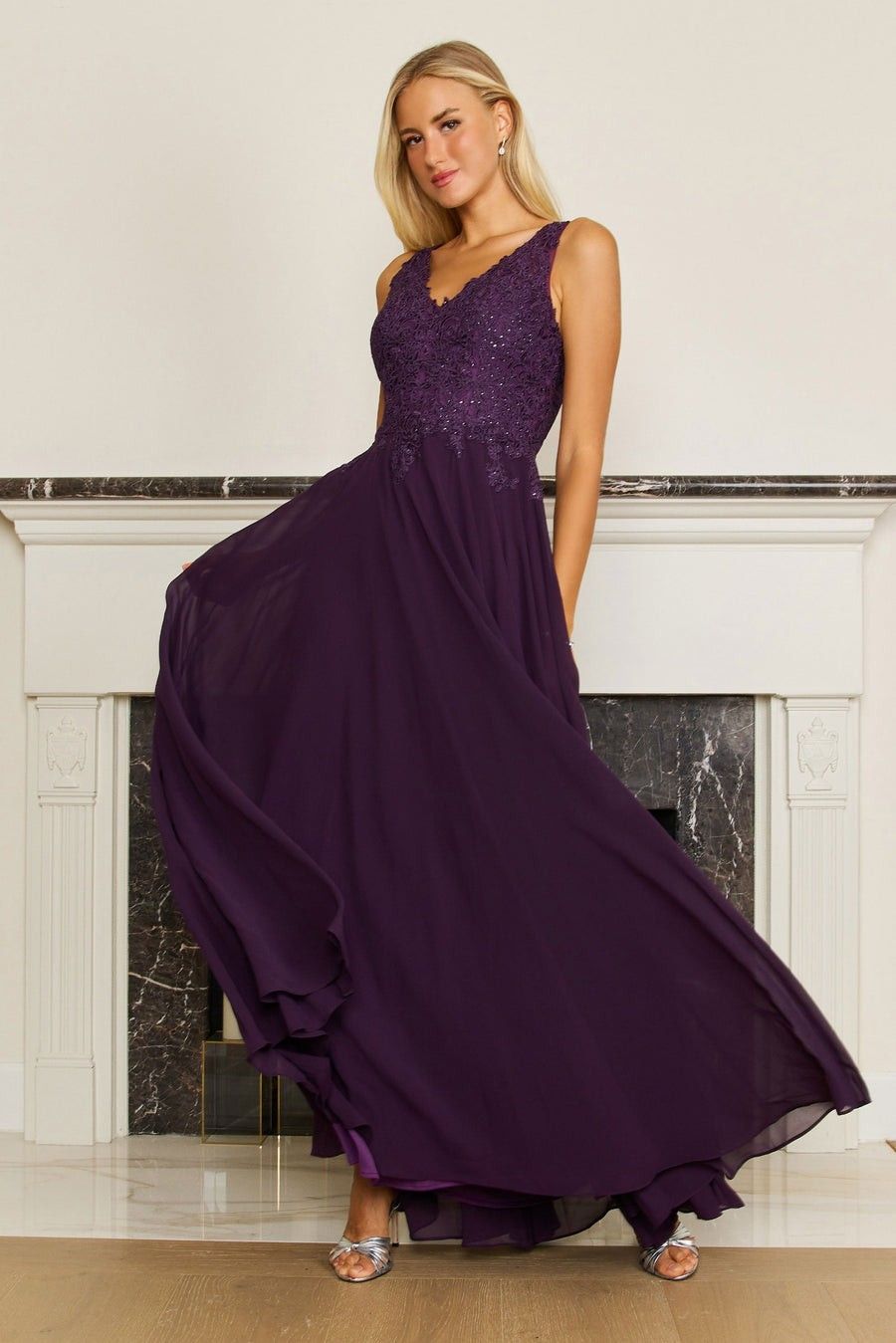 Dylan & Davids Long Formal Dress Plus Size Evening Gown Plum