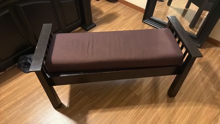 Dark Wood with Padded Bench