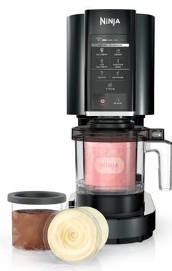 🍨 Ninja CREAMi 7-in-1 Ice Cream Sorbet Milkshake Maker + 3 CREAMi Pints - Black
