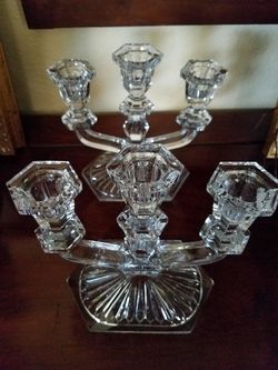 2 crystal candle holders