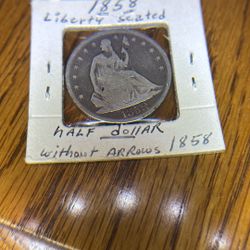 1854 Liberty seated half dollar