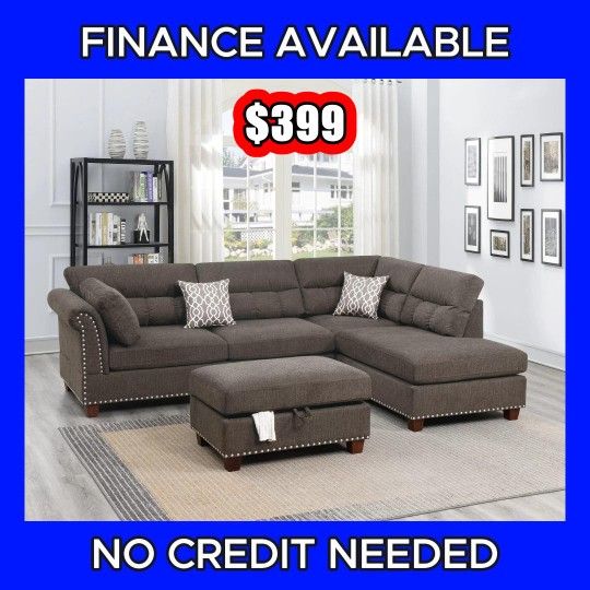 🔥SECTIONAL W OTTOMAN DEAL! 🇺🇸 ✨ ¡OFERTA EN SECTIONALES! 💲 Only $399 🚚 Delivery Available / FINANCE AVAILABLE 📦 #PF6418