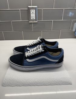 🔥 Vans Old Skool Men’s 9.5 Black/Blue/White  Like New 🔥