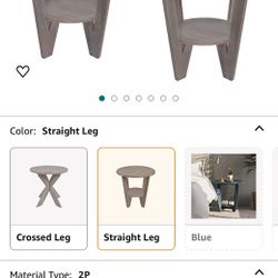 Set Of 2 Rustic Farmhouse End Table with Storage Shelf, French Country Accent Side for Family, Dinning or Living Room, Small Spaces, Modern, Round, Vi