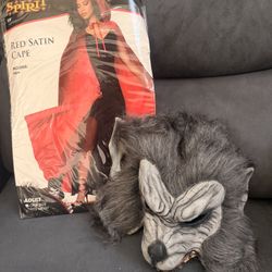 Wolf Mask And Red Riding Hood Cape