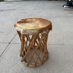 Vintage Cowhide Stool