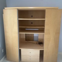 Solid Maple Wood Entertainment Center 