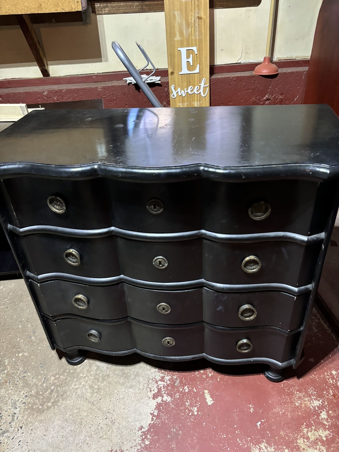 4 Drawer Black Chest