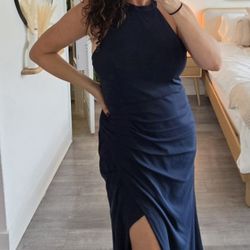 Azazie Galicia Dark Navy Maxi Dress – Like New (Worn Once)