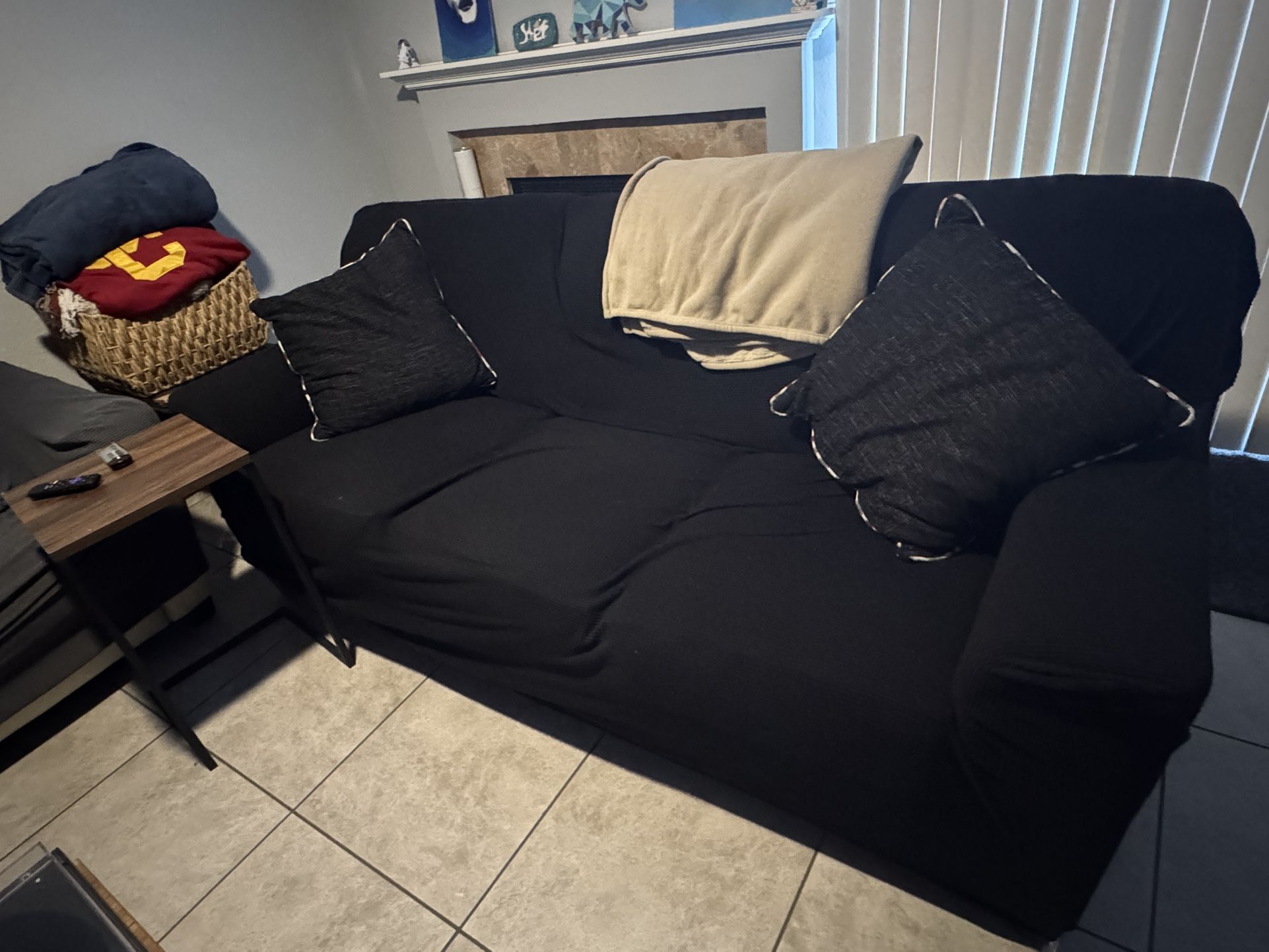 3 Person Couch w/cover & 2 Pillows