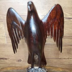 Ironwood Eagle Bird Wood Carving Figurine Wildlife Large