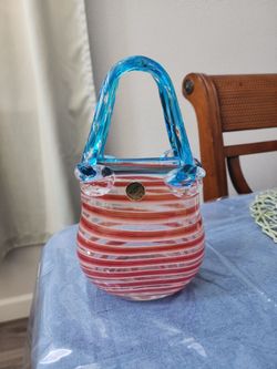 Murano style glass vase shape purse