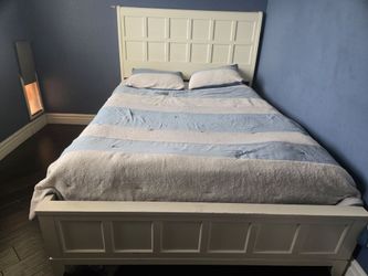 Three year old sectional bought new and queen bed all for $400.