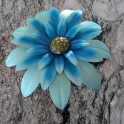 Metal Blue Flower Wall Art
