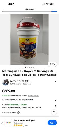I Have Survival Food Buckets For Sale..