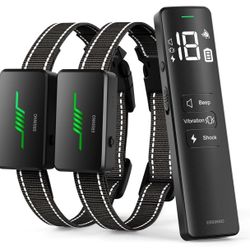 Dog Training Collar 2 Pack - 3300Ft Dog Shock Collar with Remote Control for 2 Dogs10-120lbs Waterproof, Rechargeable e bark Collar for Large Medium S