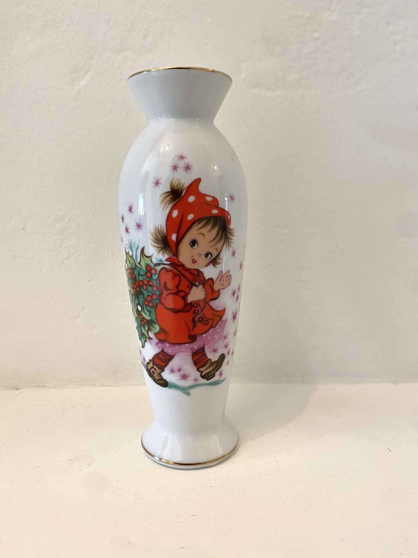 Vintage Lefton Christmas Bud Vase