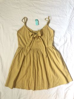 Yellow and White Striped Dress