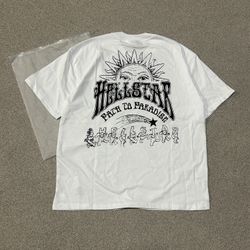 Hellstar Graphic Tee White | Front & Back Print Size M/L