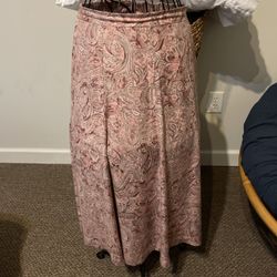 Ladies Koret Size 14 Pink Paisley Full Skirt
