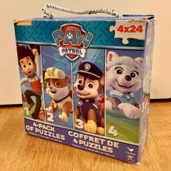 Paw Patrol Kids 4 Pack of Puzzles, Each Size 24 pcs