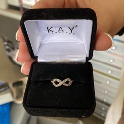 Silver And Diamond Infinity Ring