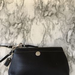 Coach Leather Wristlet- Black