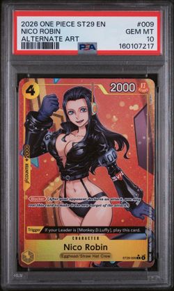 2026 ONE PIECE STARTER DECK ST29-009 EGGHEAD ALTERNATE ART NICO ROBIN PSA 10