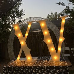 Decoración Para 15 Años De Madera Con Luz