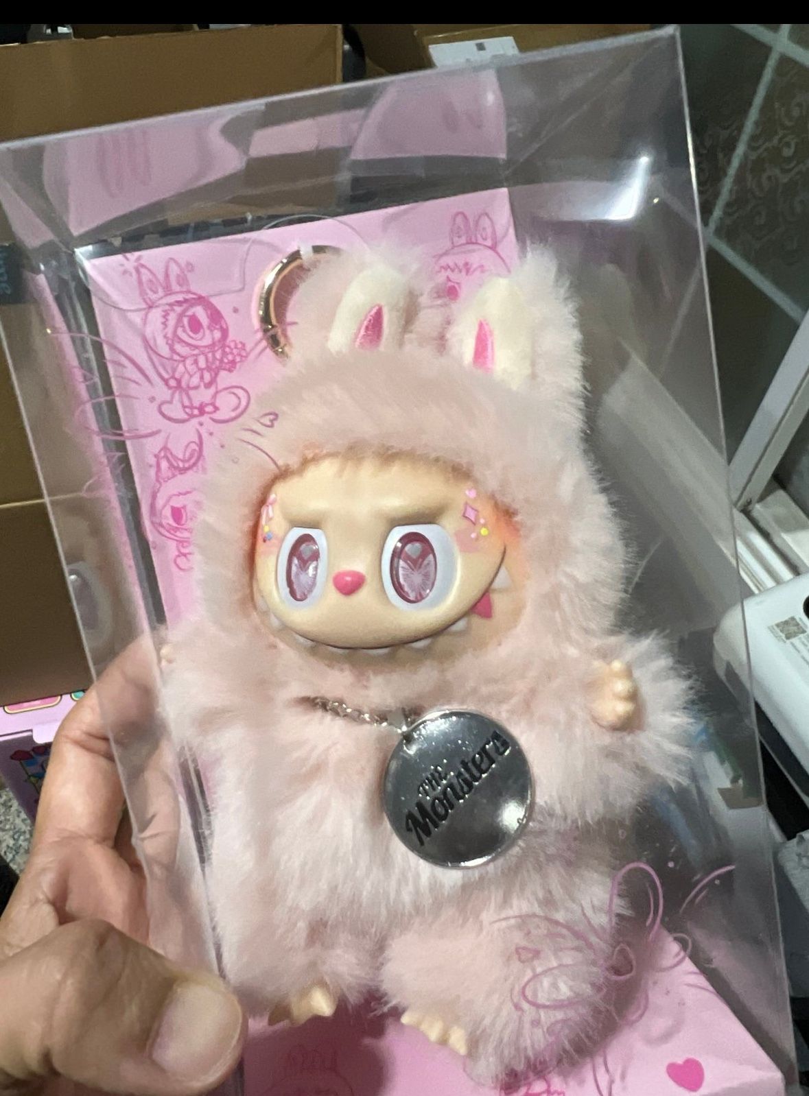 Cute Labubu Pink Angel Pendant