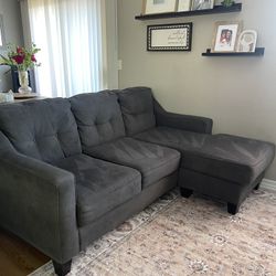 Small Couch with Ottoman 