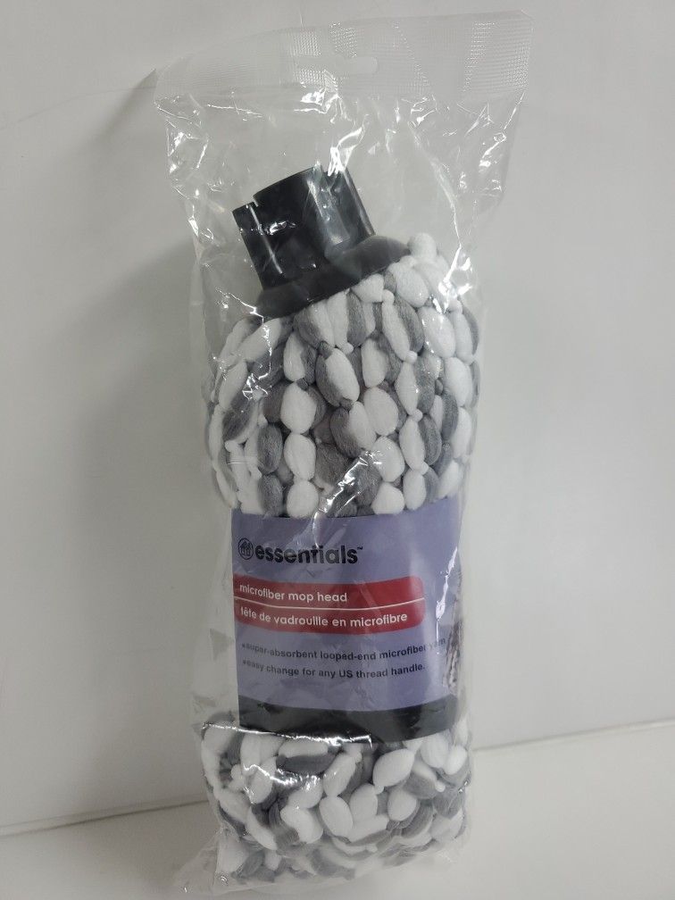 Essentials Microfiber Mop Head Standard Handle Screw Thread End - NEW SEALED.
Essentials microfiber mop head..
* super-absorbent looped-end microfiber