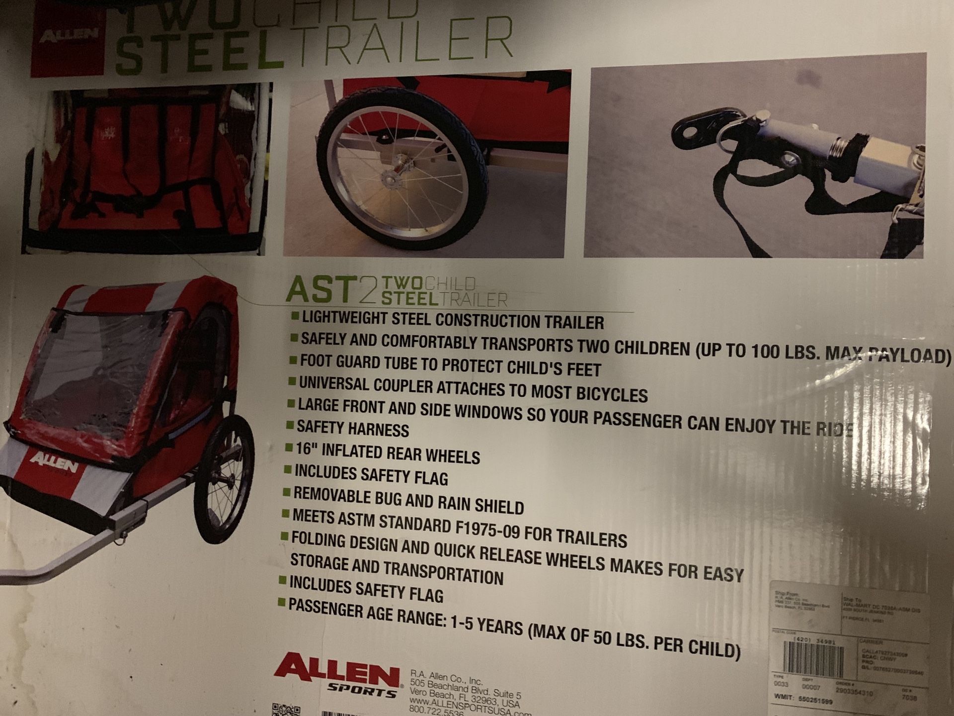 AST 2 Two steel trailer bike attachment