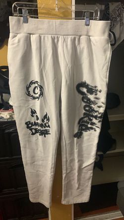 Cookies slow Burn White Graphic Sweatpants Sz Large