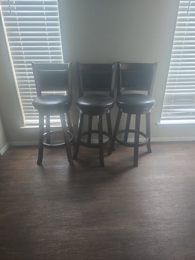 3 Swivel Bar Stools ( 28” From Floor To Seat )