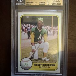 1981 Fleer # 574 Ricky Henderson 9.5 Gem Mint Baseball Card