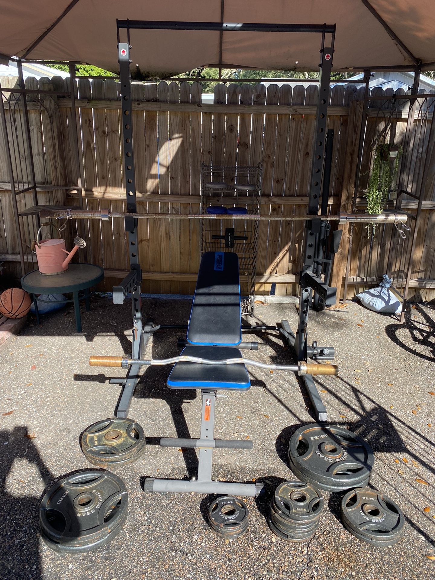 Squat Rack And Bench W/ Weights
