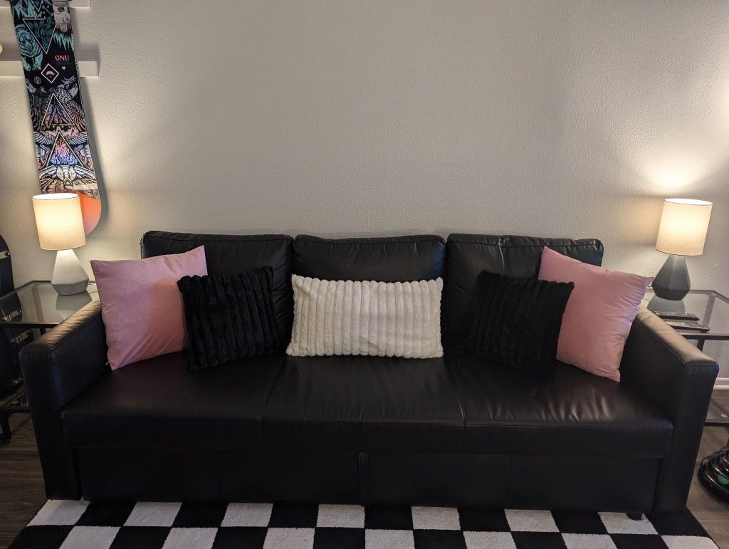 Ikea Black Leather Sleeper Sofa