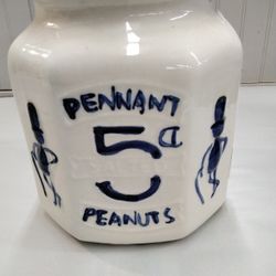 Vintage Pennant Peanut Ceramic Jar- Located In Shelton 