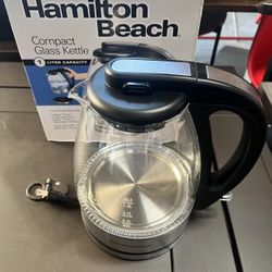 New Hamilton Hot Water Boiler Kettle 1 Liter Capacity Pitcher For Tea Coffee Maker Auto Shutoff 