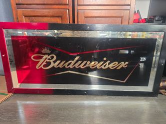 Vintage Budweiser Mirror Bar Sign