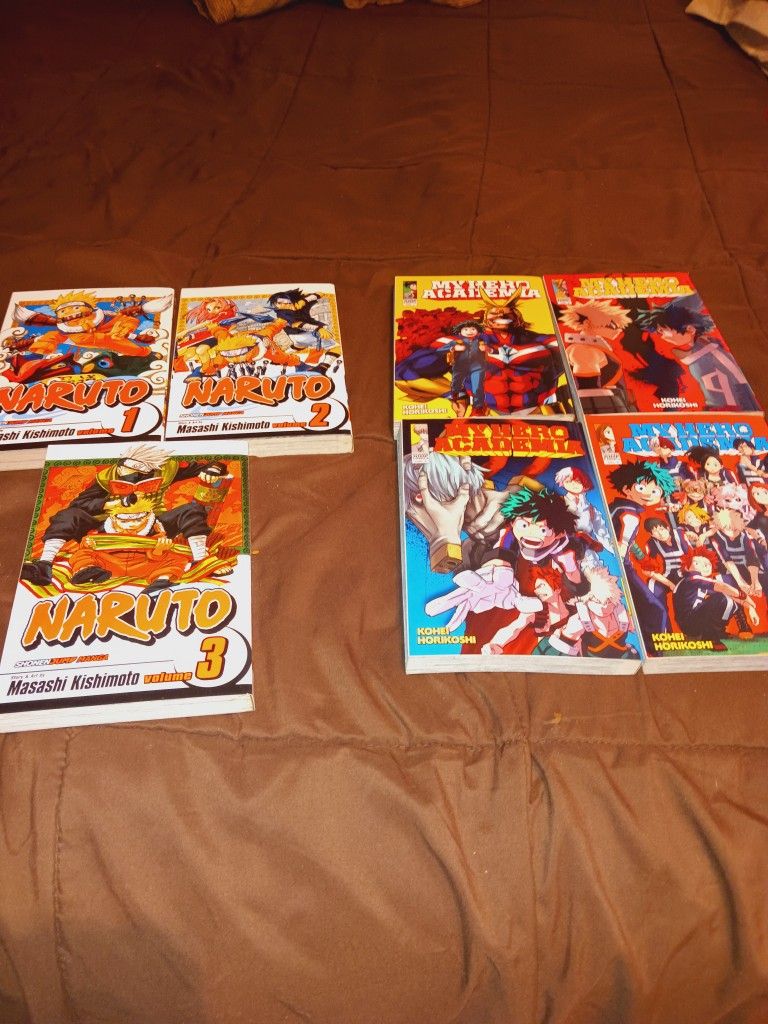 Naruto & My Hero Academia Manga Books